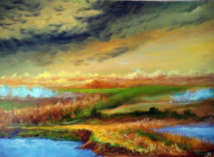 Abstract Landscape 4 / Абстрактный пейзаж 4 绘画, 9.1x12.6 in