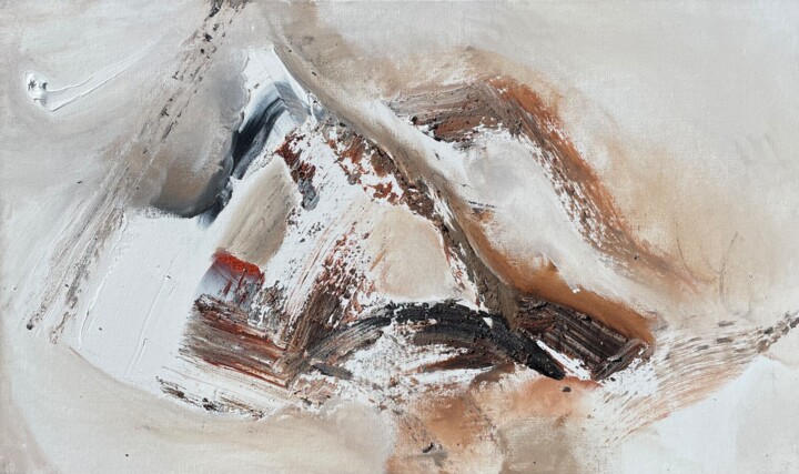 Painting titled "Abstract earth" by Tiny De Bruin, Original Artwork, Acrylic Mounted on Wood Stretcher frame