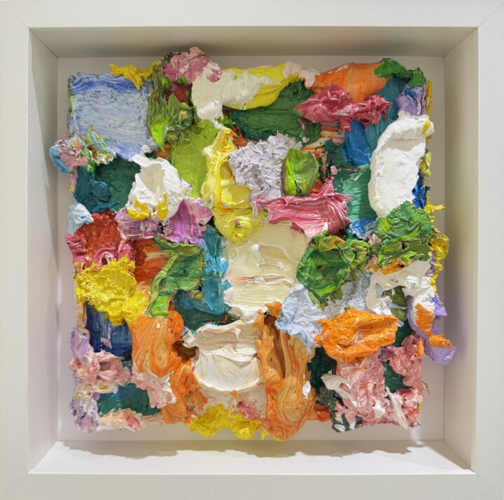 Painting titled "Miniature (01)" by Pascal Courcelles, Original Artwork, Oil Mounted on Wood Panel