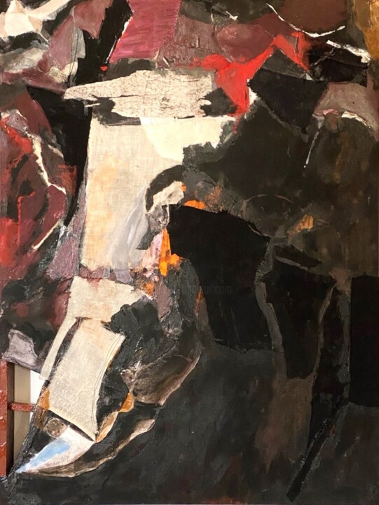 Painting titled "Paesaggio raccontato" by Marco Bettocchi, Original Artwork, Oil Mounted on Wood Stretcher frame