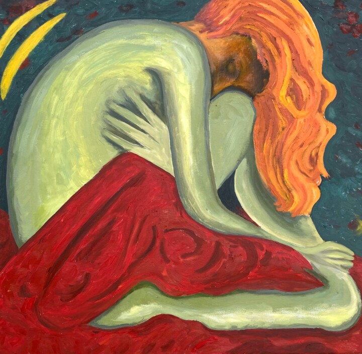 Femme assise 绘画, 31.5x31.5 in