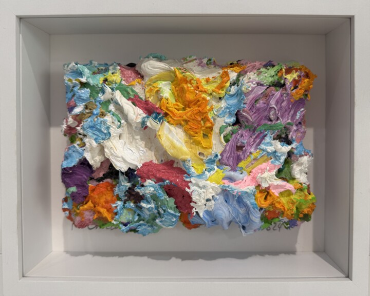 Painting titled "Miniature" by Pascal Courcelles, Original Artwork, Oil Mounted on Wood Panel