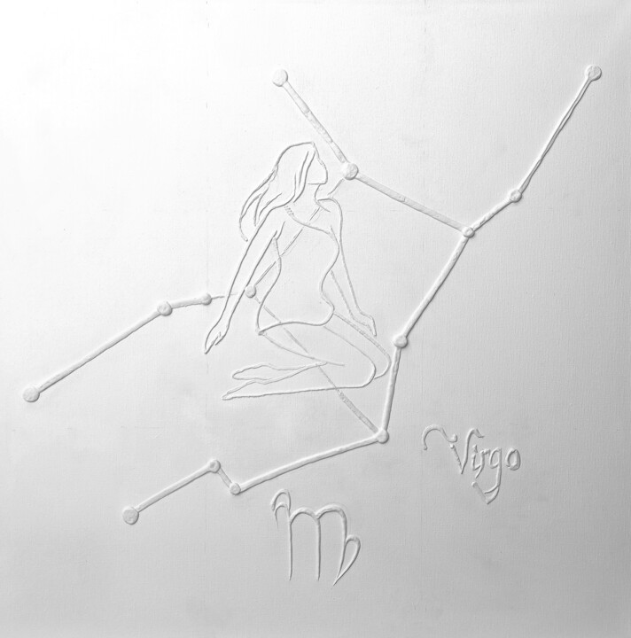 Virgo - the art of constellations and femininity 绘画, 19.7x19.7 in