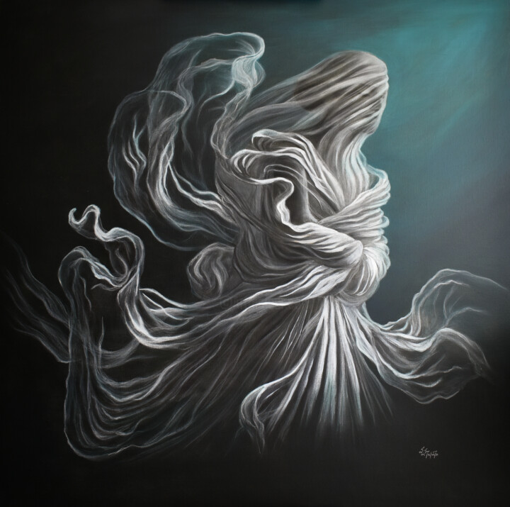 "Whispers of Resistance" 绘画, 39.4x39.4 in