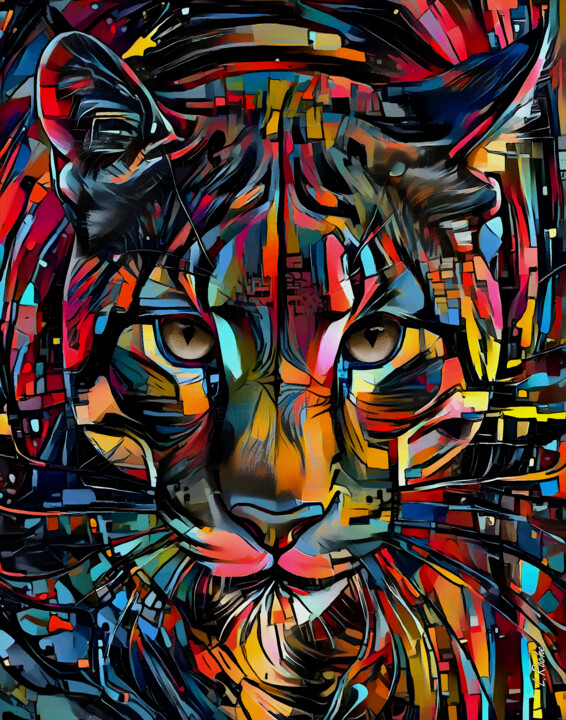 La mirada del Puma 绘画, 27.6x21.7 in