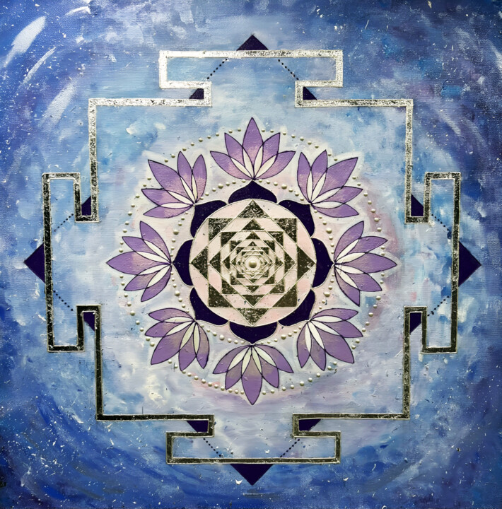Venus Yantra – Sacred Feminine Energy Art for Love 绘画, 19.7x19.7 in