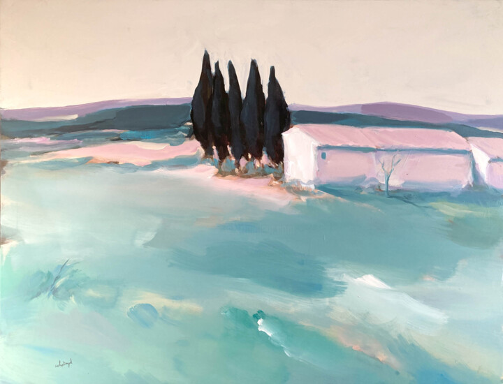 Mas aux cyprès Pittura, 35x45,7 in