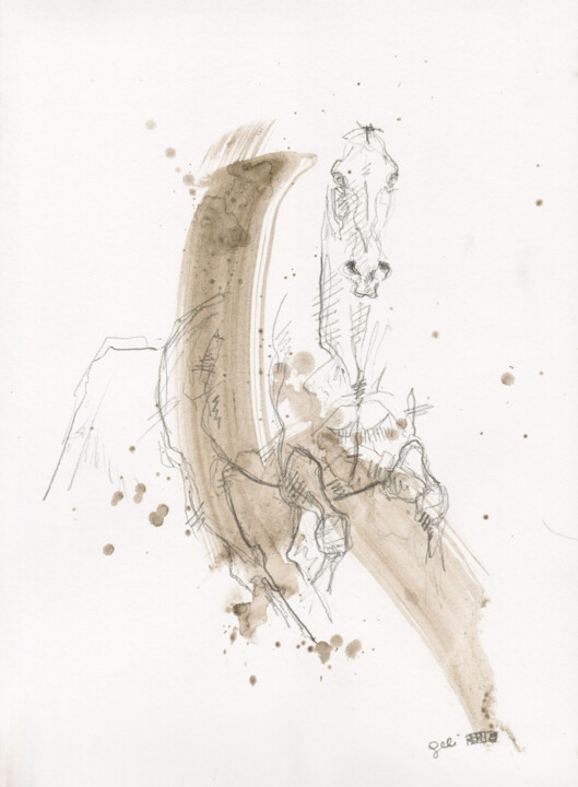 Nu Equin 277 绘画, 11.6x8.3 in