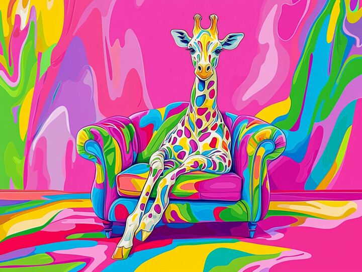 Girafe dans un fauteuil 数字艺术