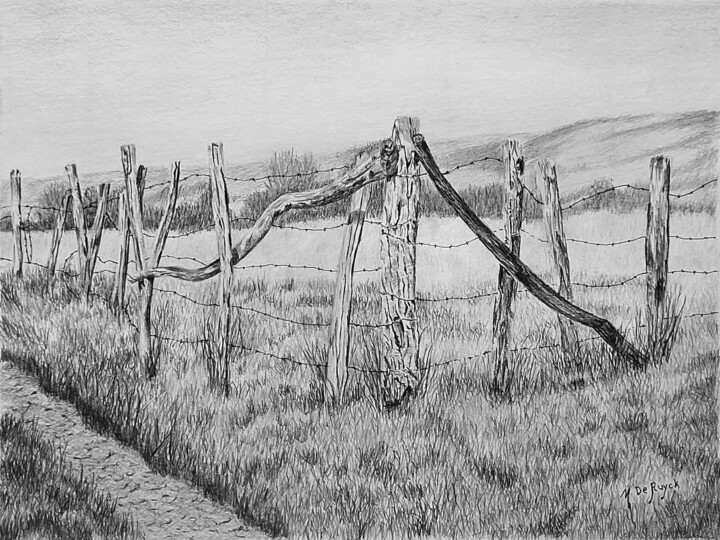 Clôture en Normandie Rysunek, 11,8x15,8 in