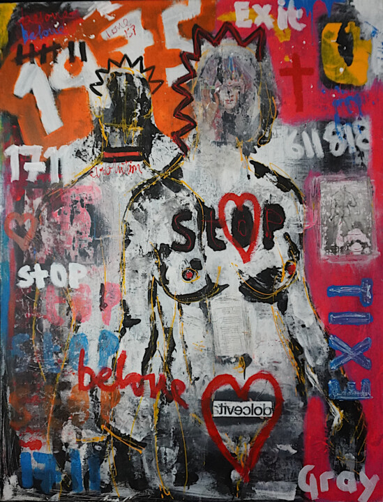 Painting titled "BELOVE" by Gray Fairweather, Original Artwork, Acrylic Mounted on Wood Stretcher frame