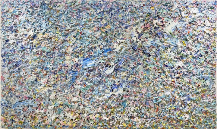 Peinture intitulée "Grand Bleu" par Pascal Courcelles, Œuvre d'art originale, Huile Monté sur Châssis en bois