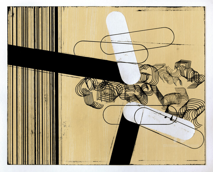 Collages titulada "Unspoken Story 6." por Petr Strnad, Obra de arte original, Collages