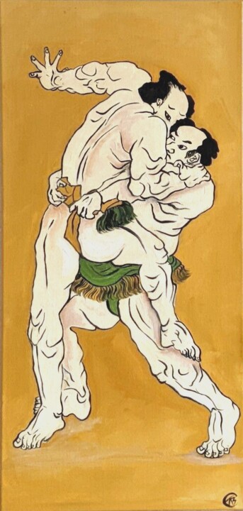 Sumo Wrestler 绘画, 27.6x11.8 in