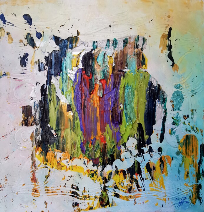 Textured Abstract Oil Painting – Bold Colorful Diptych