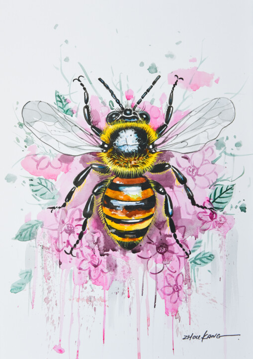 bees 3 绘画, 15.8x11.8 in