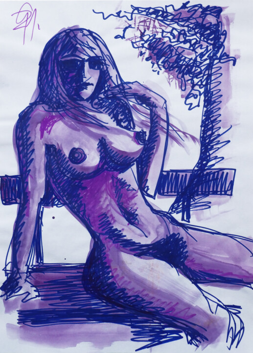 Magenta Park. 图画, 16.1x11.6 in
