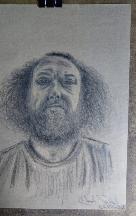 Dibujo titulada ""Marek Self" Portra…" por Marek Spetel, Obra de arte original, Lápiz Montado en Plexiglás