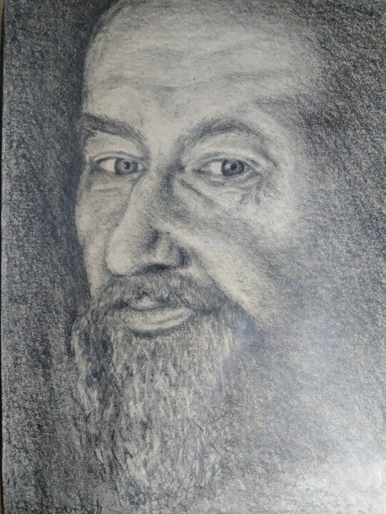 Dibujo titulada "Marek "Self"" por Marek Spetel, Obra de arte original, Lápiz Montado en Plexiglás