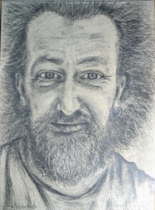 Dibujo titulada "Marek Self" por Marek Spetel, Obra de arte original, Lápiz Montado en Plexiglás