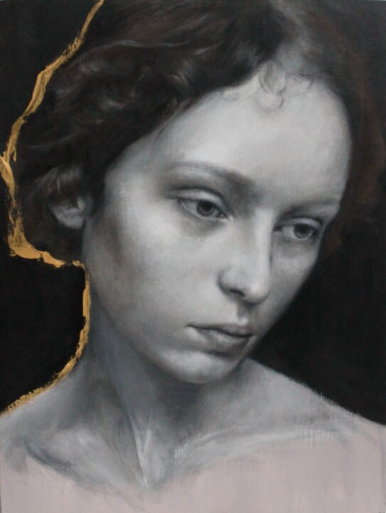 Painting titled "My Kintsugi II" by Federica Belloli, Original Artwork, Acrylic Mounted on Wood Stretcher frame