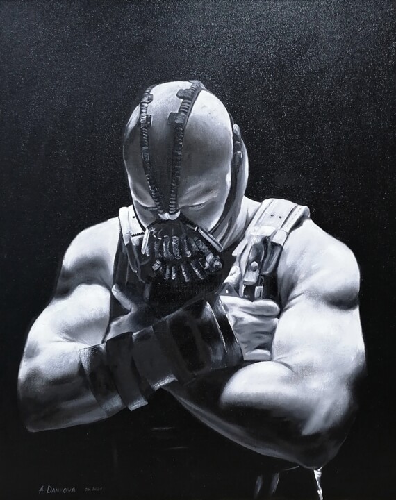 Bane oil painting comics DC 绘画, 19.7x15.8 in