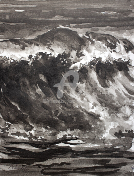 Grande vague 绘画, 15.8x11.8 in