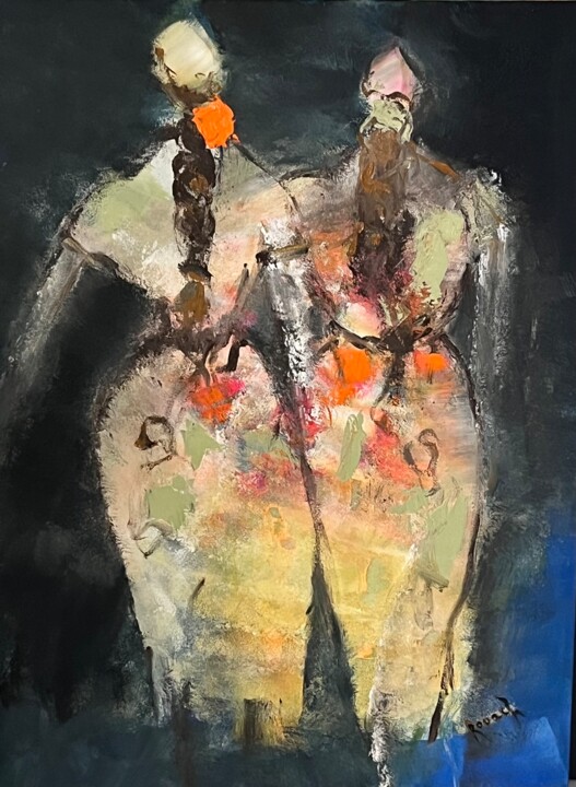 Des fleurs dans ce les cheveux 绘画, 43.3x31.5 in