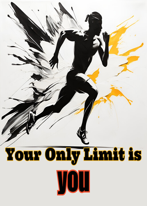Your Only Limit is You Motivational Runner Silhouette 数字艺术
