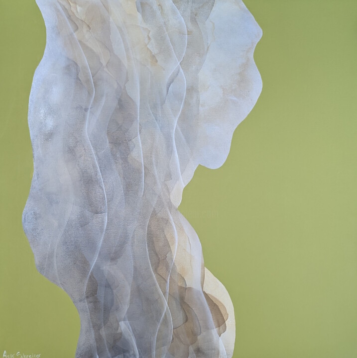 Tranquil Flow 绘画, 35.4x35.4 in
