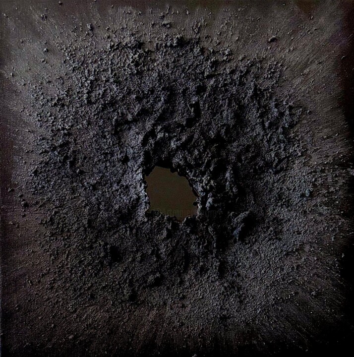 Malerei mit dem Titel "ONLY BLACK No. 1" von Antje Jahn, Original-Kunstwerk, Acryl Auf Keilrahmen aus Holz montiert