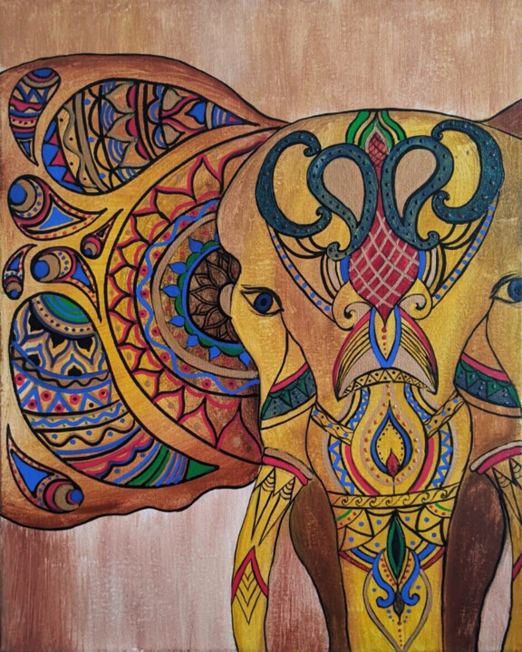 Elefant Pintura, 19,7x15,8 in