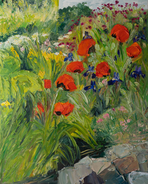Mohn vor dem Haus 绘画, 39.4x31.5 in