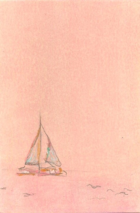 Sailboat 5 Schilderij, 6x4 in