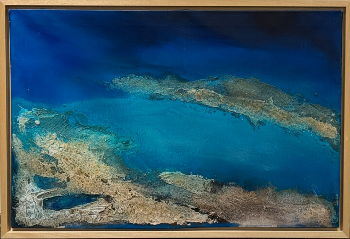 Schilderij getiteld "Costa III" door Marion Kotyba, Origineel Kunstwerk, Acryl Gemonteerd op Frame voor houten brancard