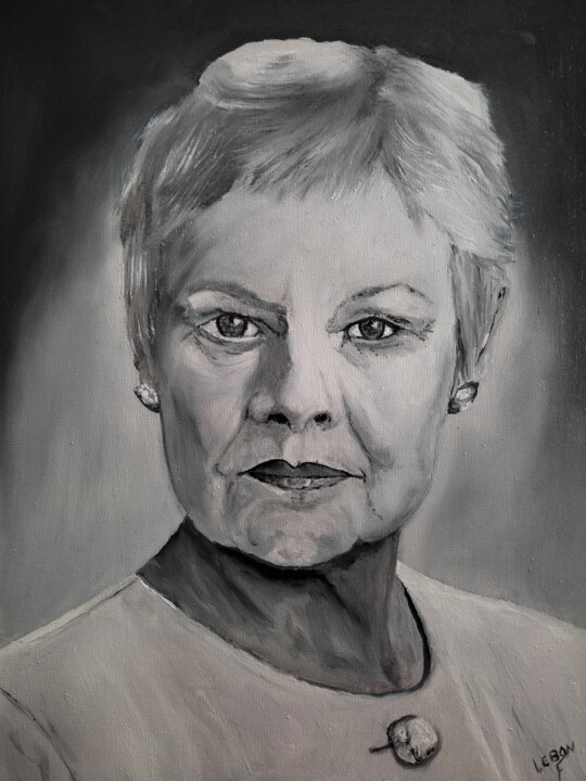 M la patronne de James Bond 绘画, 15.8x11.8 in