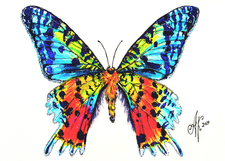 Rainbow Symphony – A Vibrant Ode to Transformation 绘画, 11.8x15.8 in