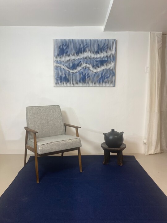 Textilkunst mit dem Titel "Tableau sculpture a…" von Yasmina Kijek, Original-Kunstwerk, Stickerei