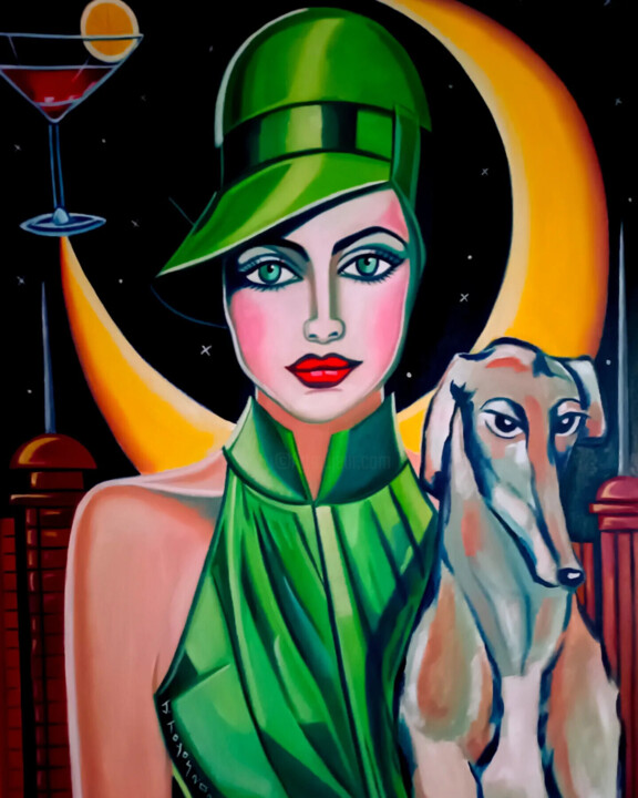 "LA AMADA NOCHE" 绘画, 31.5x23.6 in