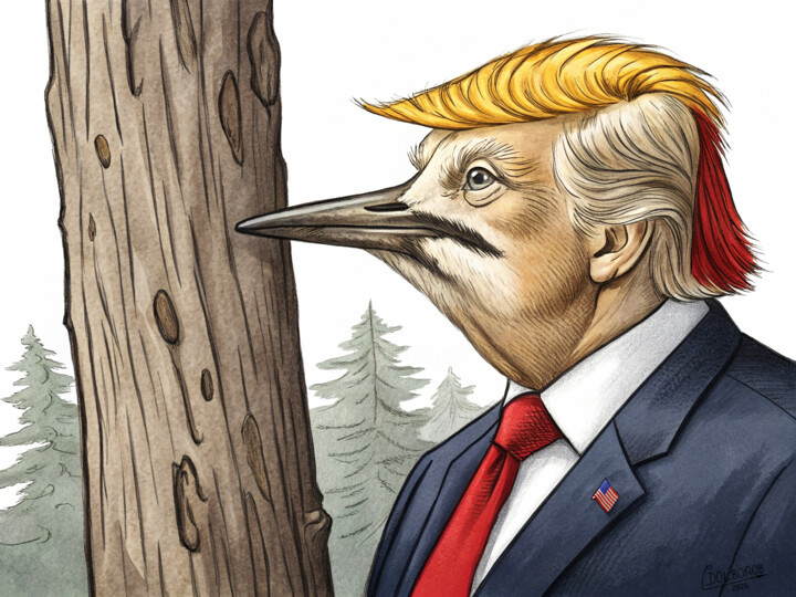 Woodpecker Man is superhero in American comic 数字艺术