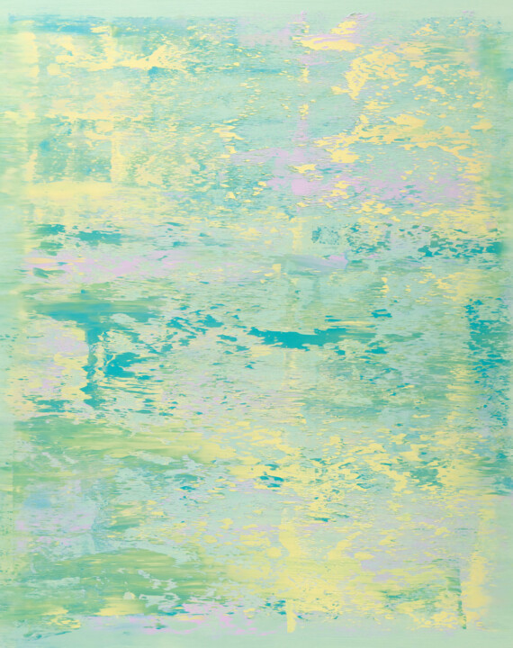Painting titled "Spring Field" by Nataliia Sydorova, Original Artwork, Oil Mounted on Wood Stretcher frame