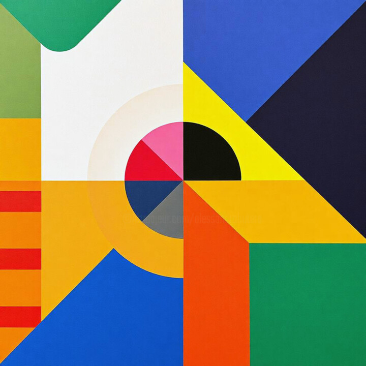 Digital Arts titled "Geometric Abstracti…" by Alessandro Butera, Original Artwork, Digital Painting