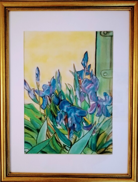 Iris de mon jardin 绘画, 12.6x9.5 in