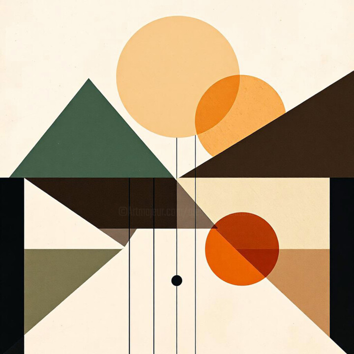 Green Triangle - Abstract Print 数字艺术