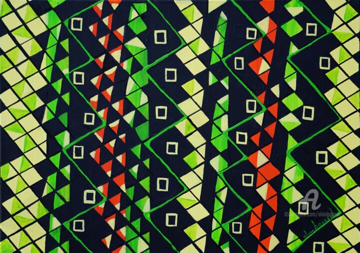 Ondes Africaines 绘画, 19.7x27.6 in
