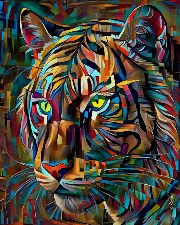 Mangus, tiger 绘画, 29.5x23.6 in