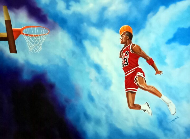 Michael Jordan "Air Jordan" 绘画, 31.9x24 in