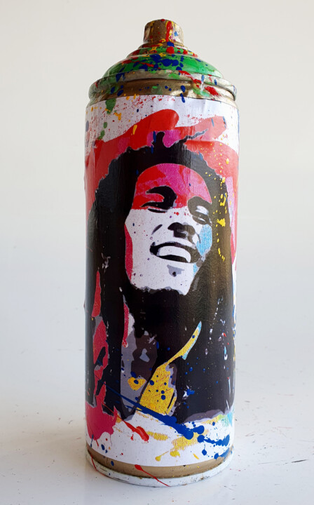 Sculptuur getiteld "PyB BOB MARLEY scu…" door Pyb, Origineel Kunstwerk, Graffiti