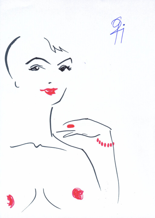 Linje Kvinna. 图画, 11.6x8.3 in