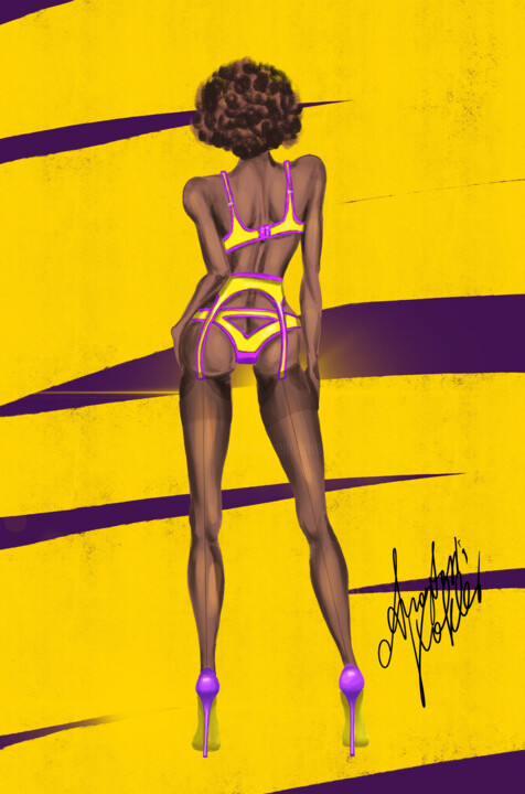 Bold Bikini Beauty – Digital Art Inspired by Hendricks 数字艺术